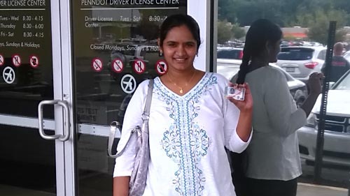 Divya gets her drivers license on the first try!