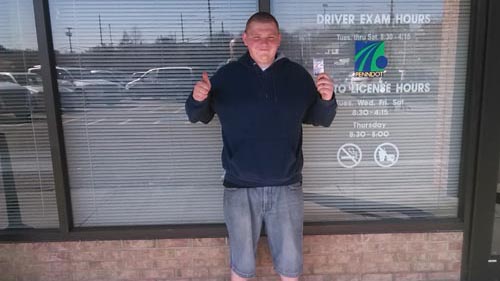 Robert passes his driving test on the first time!
