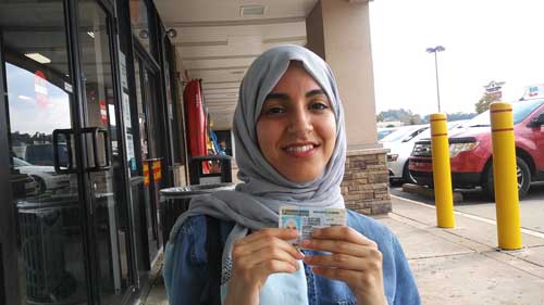 Maryam gets her license with a perfect score!