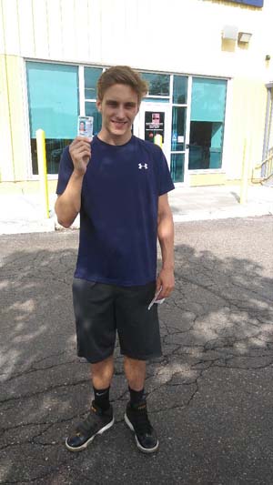 Joseph gets his license on his first try with a perfect score!