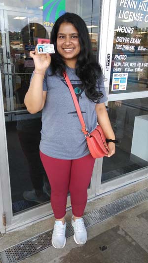 Kirti gets her license on her first try with a perfect score!