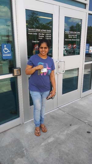 Sharmila gets her license on her first try!