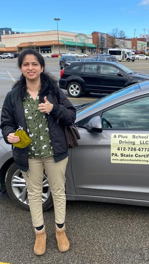 Padmathy gets her driver's license on the first try!